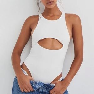 For Love and Lemons Ribbed Cut Out Bodysuit